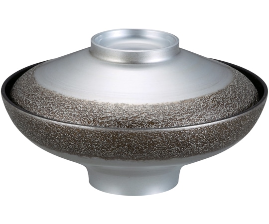 福井クラフト 5寸 富士煮物椀 絞り墨入れ銀内黒 33502960 1個（ご注文単位1個）【直送品】