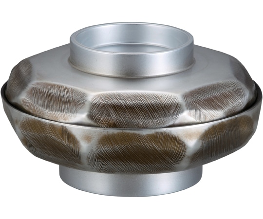 福井クラフト TA6寸 荒彫亀甲平丼 墨入れ銀内黒 33503230 1個（ご注文単位1個）【直送品】