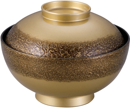 福井クラフト TA4.5寸 仙才雑煮椀 絞り墨入れ金内黒 33502860 1個（ご注文単位1個）【直送品】