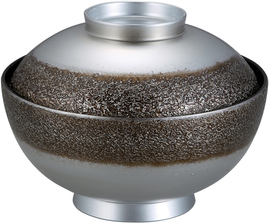 福井クラフト TA4.5寸 仙才雑煮椀 絞り墨入れ銀内黒 33502870 1個（ご注文単位1個）【直送品】