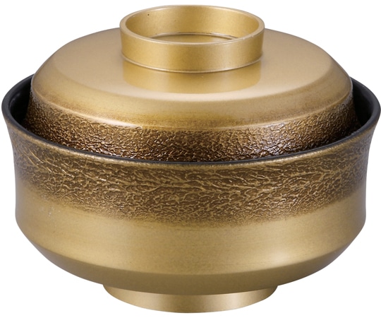 福井クラフト TA4.5寸 天竜寺椀 絞り墨入れ金内黒 33502830 1個（ご注文単位1個）【直送品】