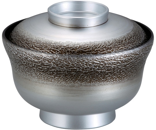 福井クラフト TA5.5寸 かすみ丼椀 絞り墨入れ銀内黒 33503140 1個（ご注文単位1個）【直送品】