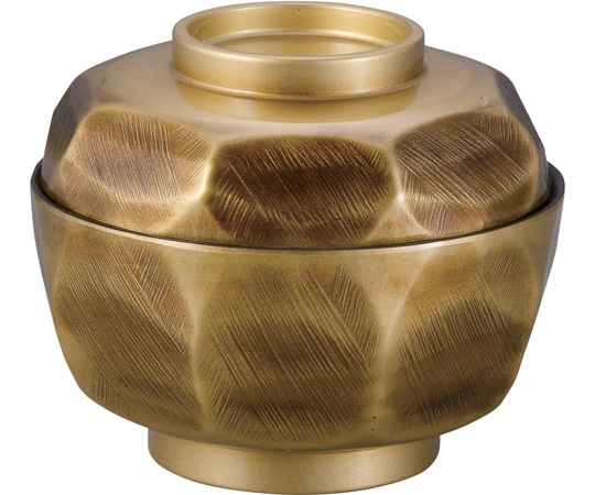 福井クラフト TA5寸 荒彫亀甲丸丼 墨入れ金内黒 33503100 1個（ご注文単位1個）【直送品】