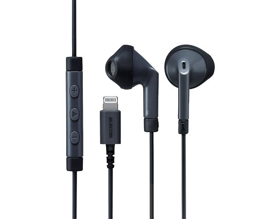 エレコム ステレオヘッドホン(マイク付) セミオープン型 Lightning 13.6mmドライバ FAST MUSIC F10I ブラック EHP-LF10IMABK 1個(ご注文単位1個)【直送品】