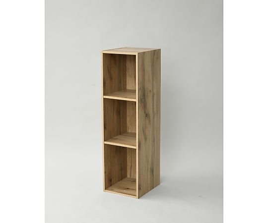 山善(YAMAZEN) すきま収納 カラーボックス本棚 スリムユニット 25cm×3段 SLU-90253(OAK3D) 1台(ご注文単位1台)【直送品】