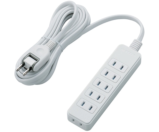 エレコム シャッタータップ 6個口 3m ホワイト T-ST02N-2630WH 1個(ご注文単位1個)【直送品】