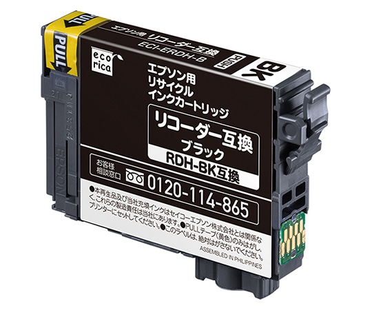 エコリカ エコリカ リサイクルインクカートリッジ RDH-BK対応 ブラック ECI-ERDH-B 1個(ご注文単位1個)【直送品】
