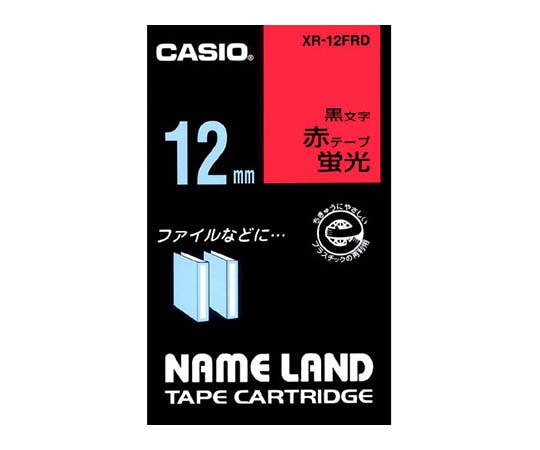 カシオ カシオ ネームランドテープ12mm幅 (蛍光赤地/黒文字) XR-12FRD 1個(ご注文単位1個)【直送品】