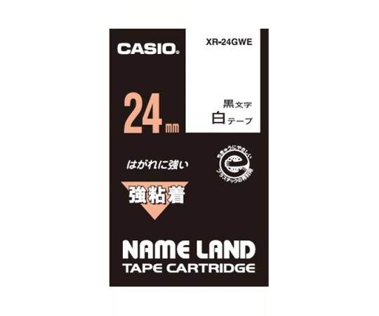 カシオ カシオ ネームランド 強粘着テープ24mm幅 (白地/黒文字) XR-24GWE 1個(ご注文単位1個)【直送品】