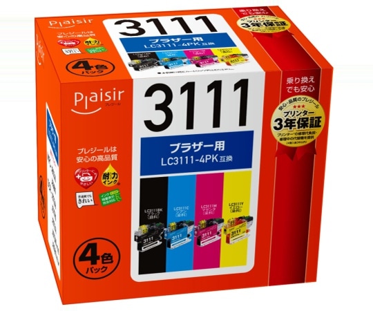 プレジール プレジール 汎用インクカートリッジ 4色パック PLE-BR3111-4P 1個(ご注文単位1個)【直送品】