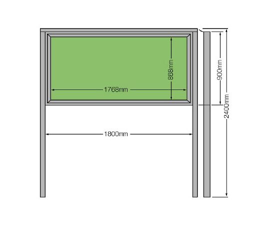 ユニット 掲示板(900×1800) 867-02 1個(ご注文単位1個)【直送品】