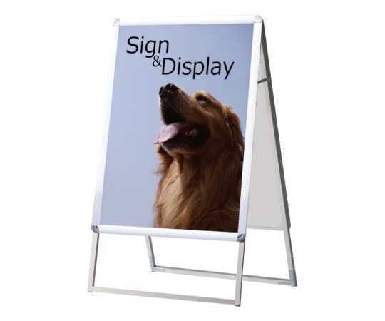 常磐精工 ポスターグリップスタンド看板 屋内用 B2両面シルバー PGSK-B2RS 1個(ご注文単位1個)【直送品】