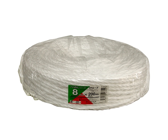 宮島化学工業 プロ資材シリーズ PPロープ 白 8mm×200m KT66220 1巻(ご注文単位1巻)【直送品】