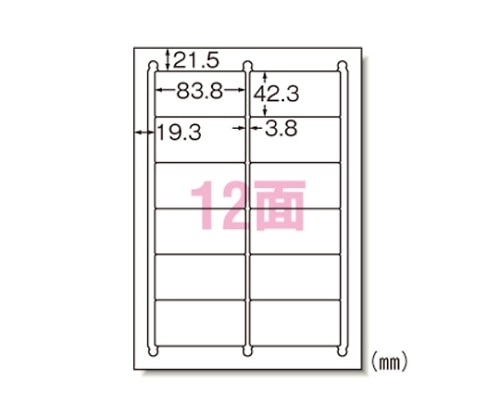 エーワン(A-ONE) ラベルシール[レーザープリンタ]マット紙 A412面 66312 1冊(ご注文単位1冊)【直送品】