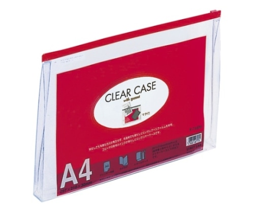 LIHITLAB クリヤーケース 再生オレフィン製 赤 F-74SM 1枚(ご注文単位1枚)【直送品】