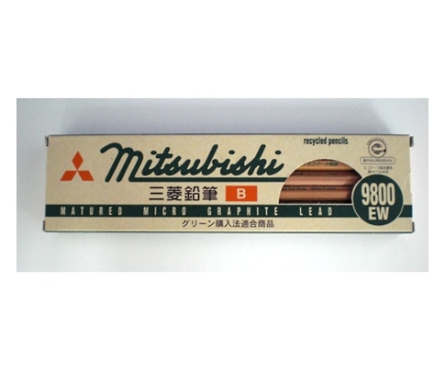 三菱鉛筆 三菱リサイクル鉛筆9800 B 1ダース K9800EW B 1ダース(ご注文単位1ダース)【直送品】