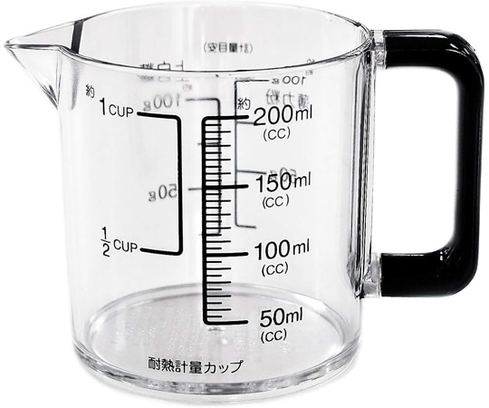 パール金属 BLACKS 食洗機対応耐熱計量カップ 200mL C8621 1個(ご注文単位1個)【直送品】