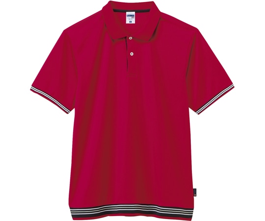 ボンマックス 袖ラインリブポロシャツ(ポリジン加工) レッド L MS3122-3 L 1枚（ご注文単位1枚）【直送品】