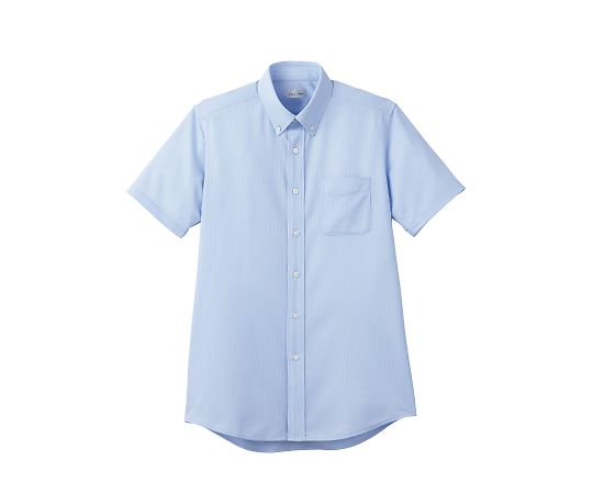 FACE ボタンダウンニット半袖シャツ サックス M FB4558U-6 M 1枚（ご注文単位1枚）【直送品】