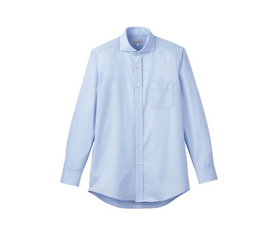 FACE ワイドカラーニット長袖シャツ サックス SS FB4559U-6 SS 1枚（ご注文単位1枚）【直送品】