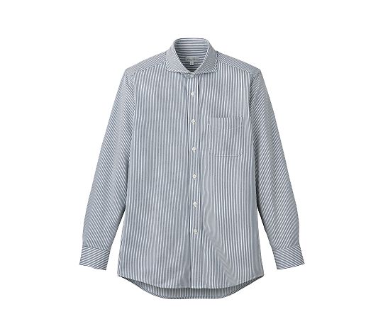 FACE ワイドカラーニット長袖シャツ ネイビーストライプ SS FB4559U-8 SS 1枚（ご注文単位1枚）【直送品】