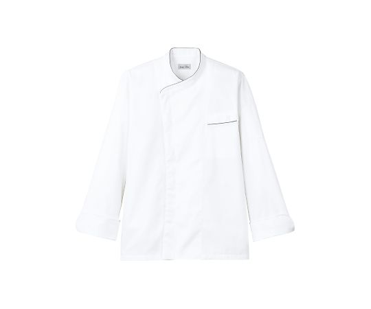 FACE ユニセックスコックコート ホワイト×グレー M FJ0705U-2 M 1枚（ご注文単位1枚）【直送品】