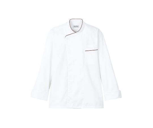 FACE ユニセックスコックコート ホワイト×ブラウン LL FJ0705U-5 LL 1枚（ご注文単位1枚）【直送品】