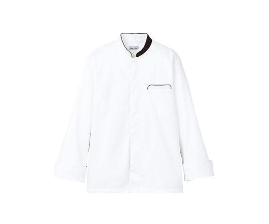 FACE ユニセックスコックコート ホワイト×ブラウン 5L FJ0706U-5 5L 1枚（ご注文単位1枚）【直送品】