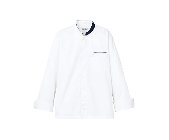 FACE ユニセックスコックコート ホワイト×ネイビー 5L FJ0706U-8 5L 1枚（ご注文単位1枚）【直送品】