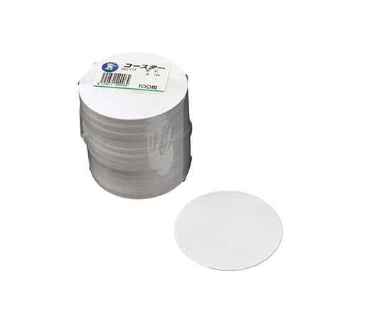 カミイソ産商 No.106 白丸コースター絹目入りφ90(1mm) 100枚入 604385 1個（ご注文単位1個）【直送品】