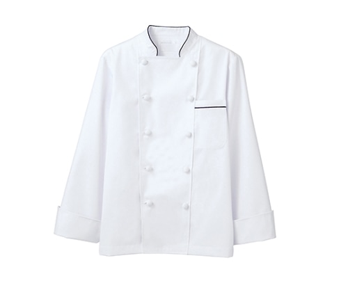 住商モンブラン コックコート 男女兼用 長袖 白/黒 6-913 M 1枚（ご注文単位1枚）【直送品】