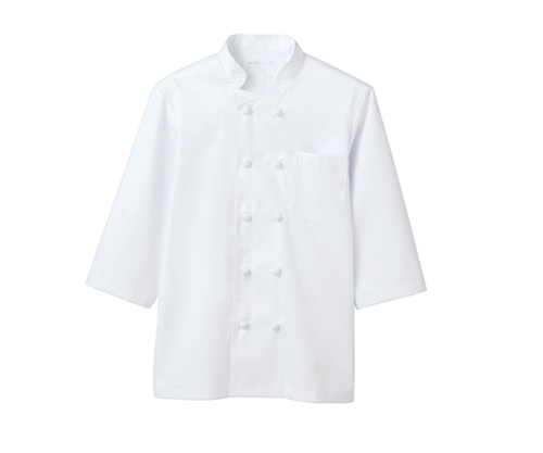 住商モンブラン コックコート 男女兼用 7分袖 白 6-931 L 1枚（ご注文単位1枚）【直送品】