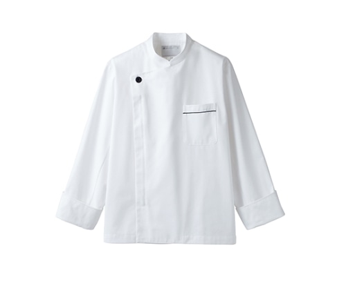 住商モンブラン コックコート 男女兼用 長袖 白/黒 6-941 M 1枚（ご注文単位1枚）【直送品】