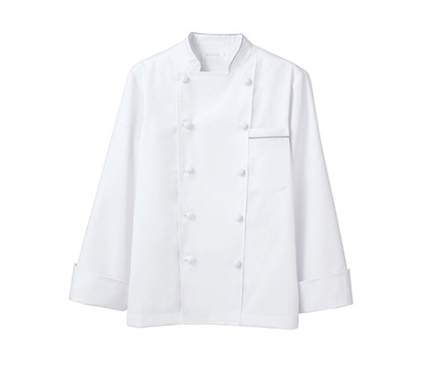 住商モンブラン コックコート 男女兼用 長袖 白/グレー 6-971 L 1枚（ご注文単位1枚）【直送品】