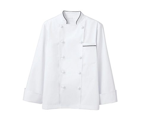 住商モンブラン コックコート 男女兼用 長袖 白/黒 6-973 S 1枚（ご注文単位1枚）【直送品】