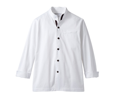 住商モンブラン コックジャケット兼用 長袖 白/ブラウン 6-981 S 1枚（ご注文単位1枚）【直送品】