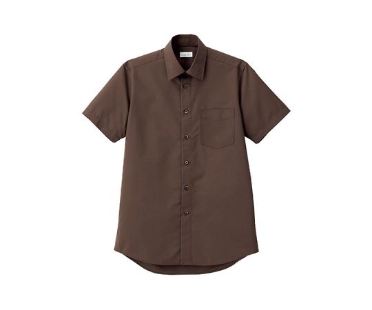 FACE メンズレギュラーカラー半袖シャツ ブラウン LL FB5041M-5 LL 1枚(ご注文単位1枚)【直送品】