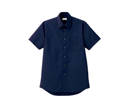 FACE メンズレギュラーカラー半袖シャツ ネイビー 4L FB5041M-8 4L 1枚(ご注文単位1枚)【直送品】