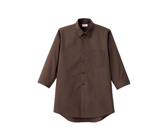 FACE メンズレギュラーカラー七分袖シャツ ブラウン LL FB5042M-5 LL 1枚（ご注文単位1枚）【直送品】