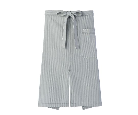 FACE ヒッコリーストライプエプロン グレー×ホワイト フリー FK7062-12 1枚（ご注文単位1枚）【直送品】