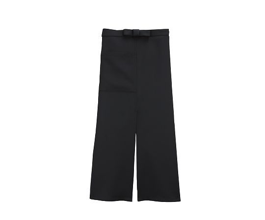 FACE スリット入りロングエプロン ブラック フリー FK7117-16 1枚（ご注文単位1枚）【直送品】