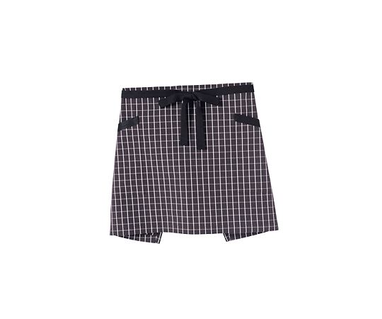FACE チェック柄ショートエプロン ブラウン フリー FK7125-5 1枚（ご注文単位1枚）【直送品】