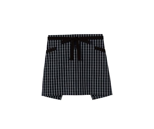 FACE チェック柄ショートエプロン ブラック フリー FK7125-16 1枚（ご注文単位1枚）【直送品】