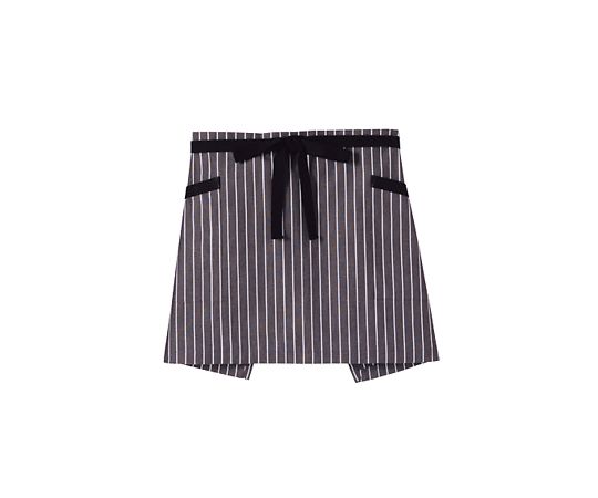 FACE ストライプ柄ショートエプロン ブラウン フリー FK7126-5 1枚（ご注文単位1枚）【直送品】