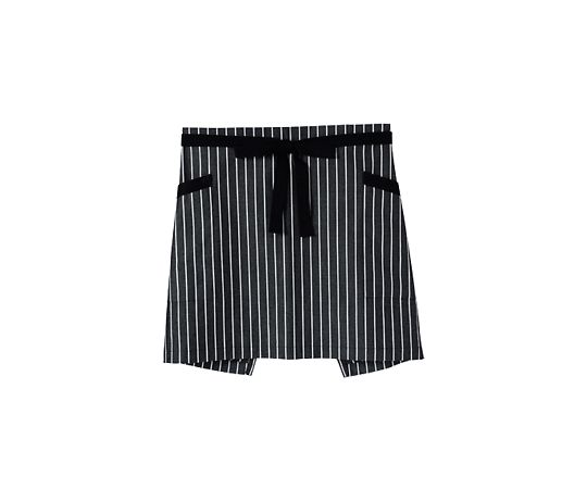 FACE ストライプ柄ショートエプロン ブラック フリー FK7126-16 1枚（ご注文単位1枚）【直送品】