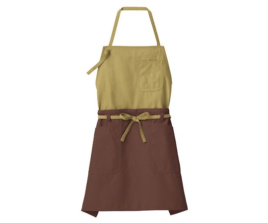 FACE 2WAYエプロン モスグリーン×ブラウン フリー FK7158-14 1枚（ご注文単位1枚）【直送品】