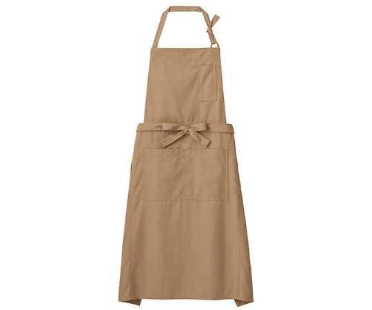 FACE 胸当てエプロン モカ フリー FK7159-1 1枚（ご注文単位1枚）【直送品】