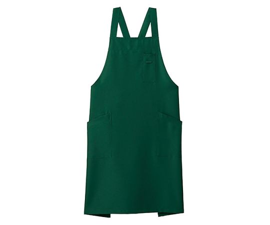 FACE バッククロス胸当てエプロン グリーン フリー FK7163-4 1枚（ご注文単位1枚）【直送品】