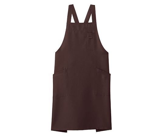 FACE バッククロス胸当てエプロン ブラウン フリー FK7163-5 1枚（ご注文単位1枚）【直送品】