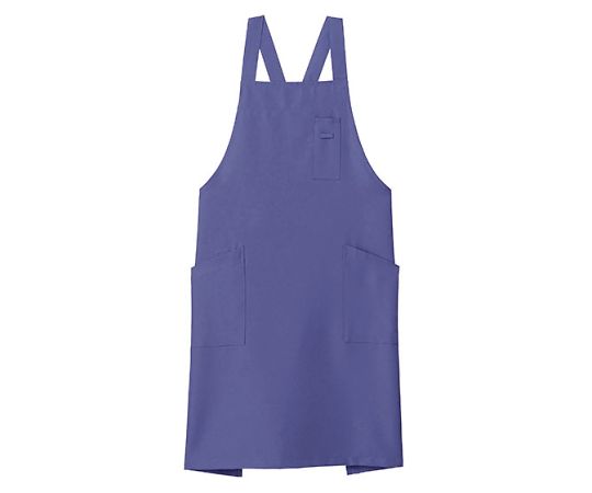 FACE バッククロス胸当てエプロン ブルー フリー FK7163-7 1枚（ご注文単位1枚）【直送品】